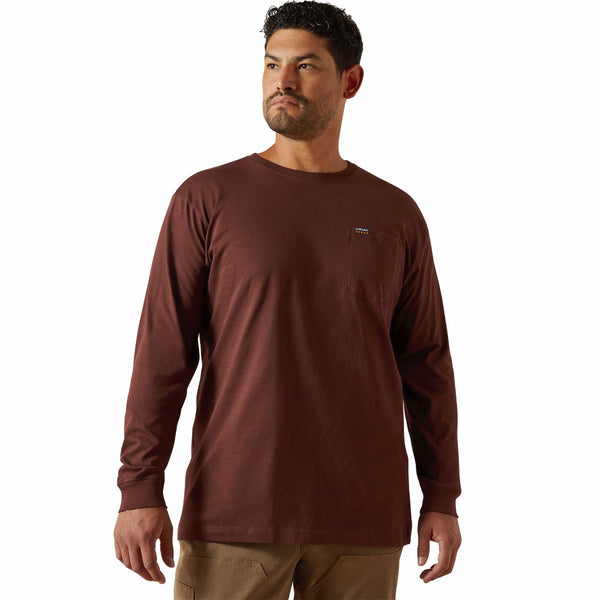 Ariat 10062763 Rebar Cotton Strong Hardhead T-Shirt - Bitter Chocolate