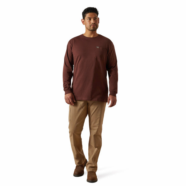 Ariat 10062763 Rebar Cotton Strong Hardhead T-Shirt - Bitter Chocolate