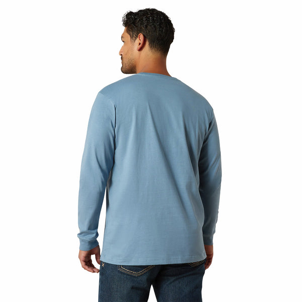 Ariat 10062765 Men's Rebar Cotton Strong Logo T-Shirt - Bluestone