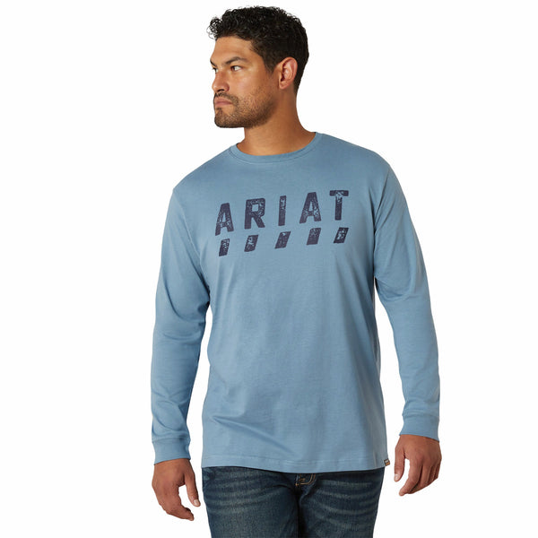Ariat 10062765 Men's Rebar Cotton Strong Logo T-Shirt - Bluestone