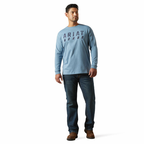 Ariat 10062765 Men's Rebar Cotton Strong Logo T-Shirt - Bluestone