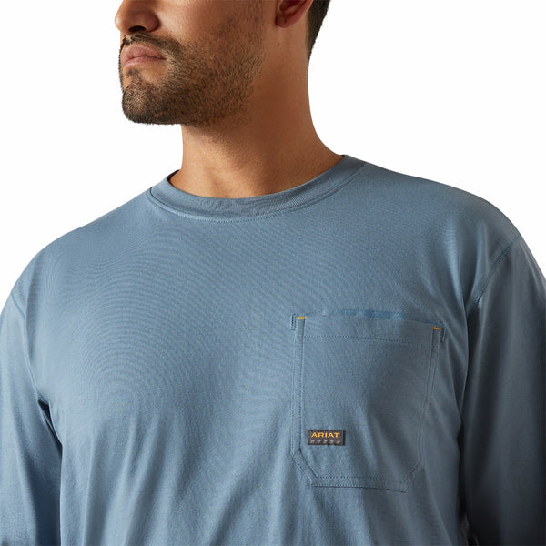 Ariat 10062771 Men's Rebar Workman Logo T-Shirt - Bluestone