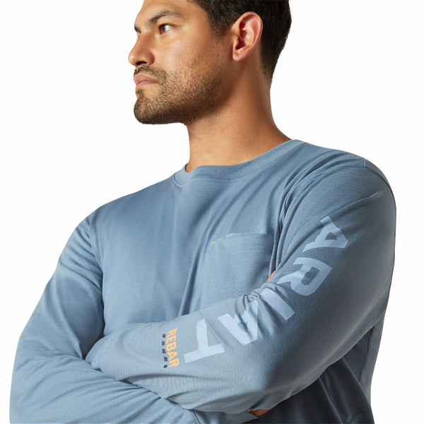 Ariat 10062771 Men's Rebar Workman Logo T-Shirt - Bluestone