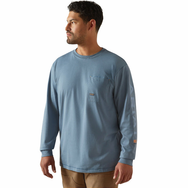 Ariat 10062771 Men's Rebar Workman Logo T-Shirt - Bluestone