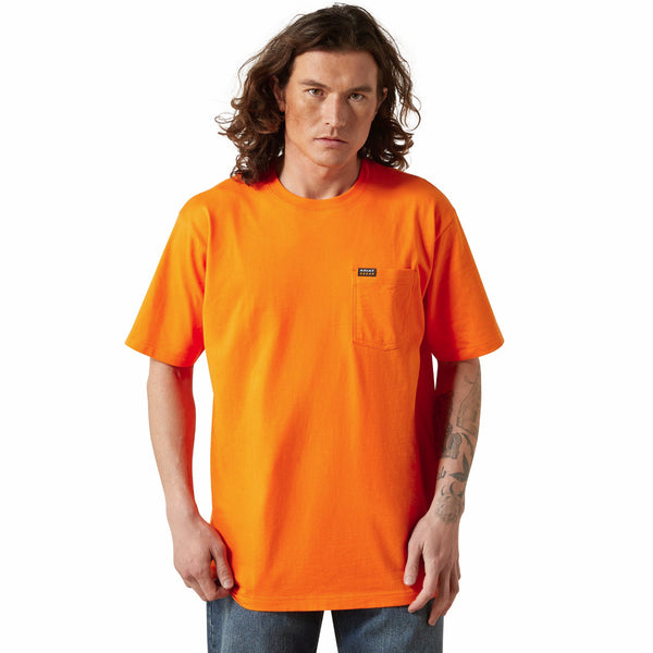 Ariat 10064015 Rebar Cotton Strong Standard Pocket T-Shirt - Safety Orange