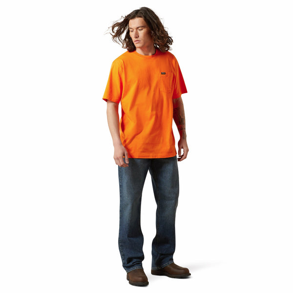 Ariat 10064015 Rebar Cotton Strong Standard Pocket T-Shirt - Safety Orange