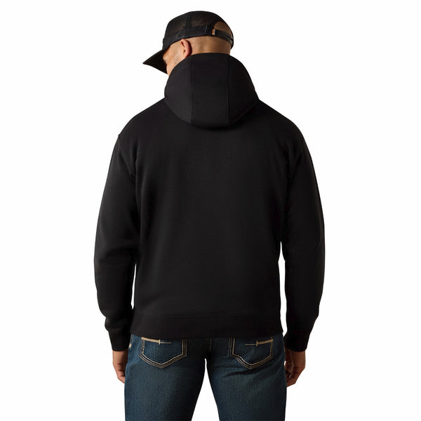 Ariat 10071151 Men's Rebar Lightweight Duct Logo Hoodie - Black