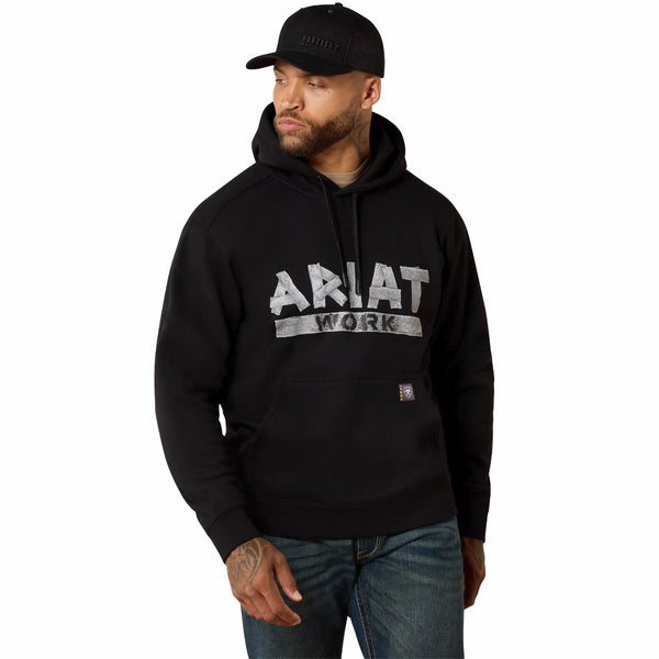 Ariat 10071151 Men's Rebar Lightweight Duct Logo Hoodie - Black