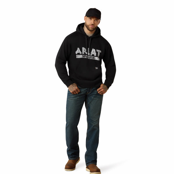 Ariat 10071151 Men's Rebar Lightweight Duct Logo Hoodie - Black