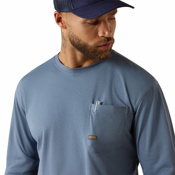 Ariat 10071217 Men's Rebar Heat Fighter Staple T-Shirt - Baleen Blue