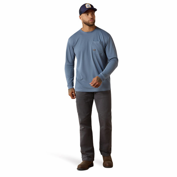 Ariat 10071217 Men's Rebar Heat Fighter Staple T-Shirt - Baleen Blue