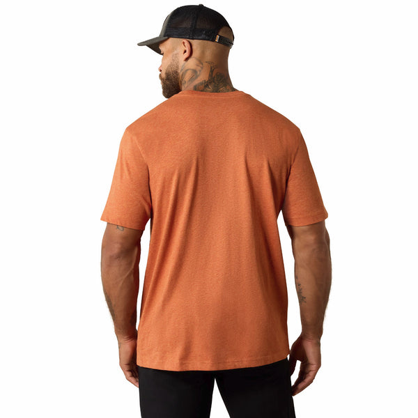 Ariat 10071271 Men's Rebar Cotton Strong Standard T-Shirt - Sunset Orange Heather