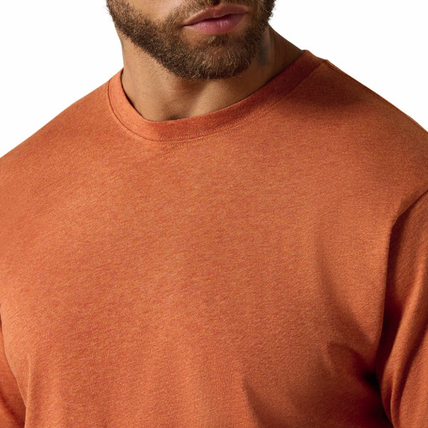 Ariat 10071271 Men's Rebar Cotton Strong Standard T-Shirt - Sunset Orange Heather