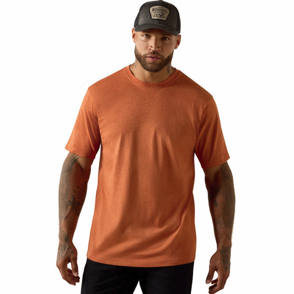 Ariat 10071271 Men's Rebar Cotton Strong Standard T-Shirt - Sunset Orange Heather