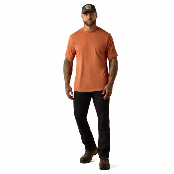 Ariat 10071271 Men's Rebar Cotton Strong Standard T-Shirt - Sunset Orange Heather
