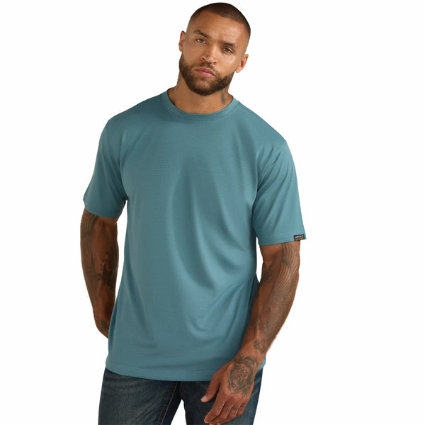 Ariat 10071313 Men's Rebar Heat Fighter Textured Logo T-Shirt - Hydro
