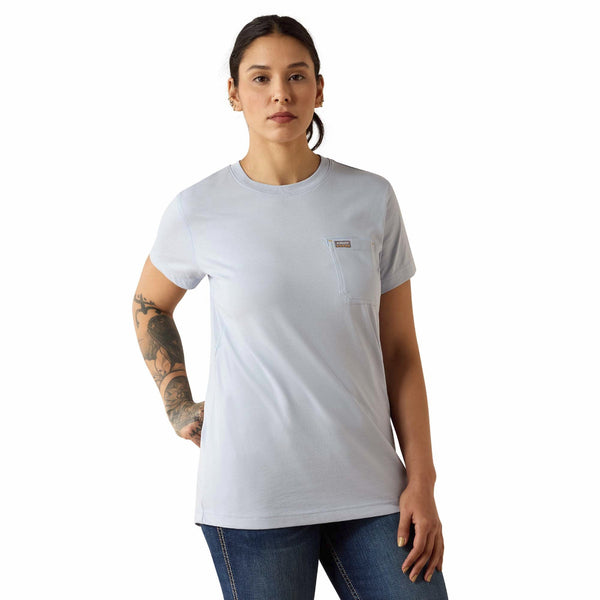 Ariat 10071339 Women's Rebar Lightweight Workhog Short Sleeve T-Shirt - Subdued Blue