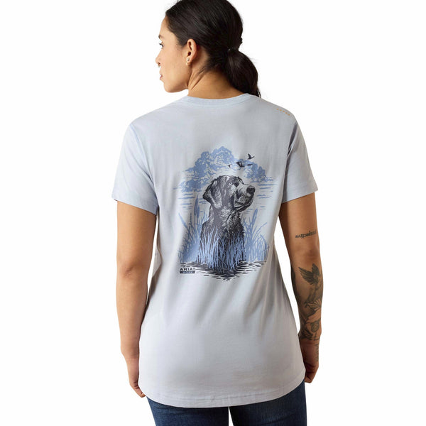 Ariat 10071339 Women's Rebar Lightweight Workhog Short Sleeve T-Shirt - Subdued Blue