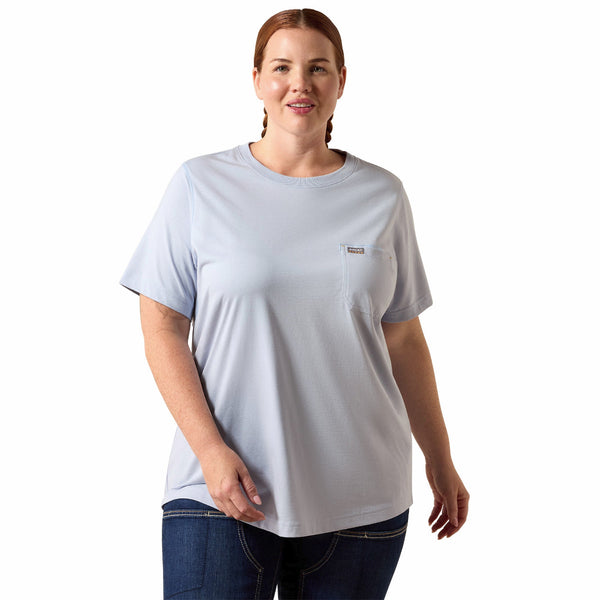 Ariat 10071339 Women's Rebar Lightweight Workhog Short Sleeve T-Shirt - Subdued Blue