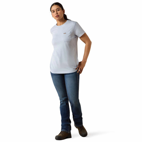Ariat 10071339 Women's Rebar Lightweight Workhog Short Sleeve T-Shirt - Subdued Blue