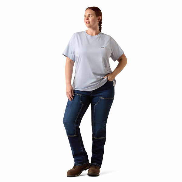 Ariat 10071339 Women's Rebar Lightweight Workhog Short Sleeve T-Shirt - Subdued Blue