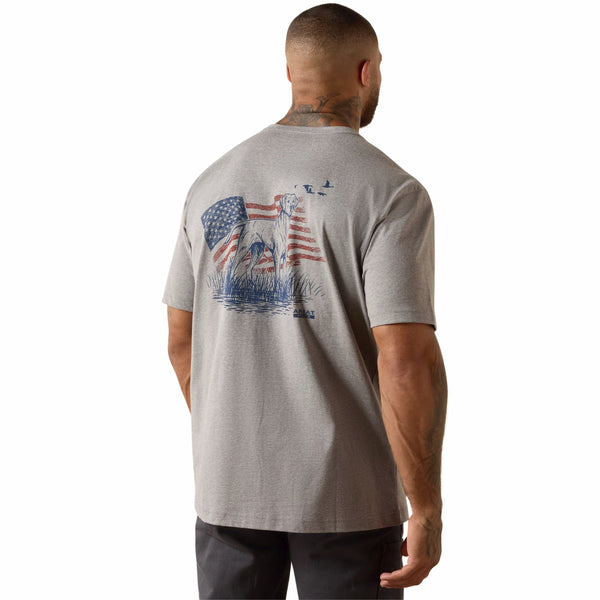 Ariat 10071340 Men's Rebar Cotton Strong Dawg Short Sleeve T-Shirt - Heather Grey