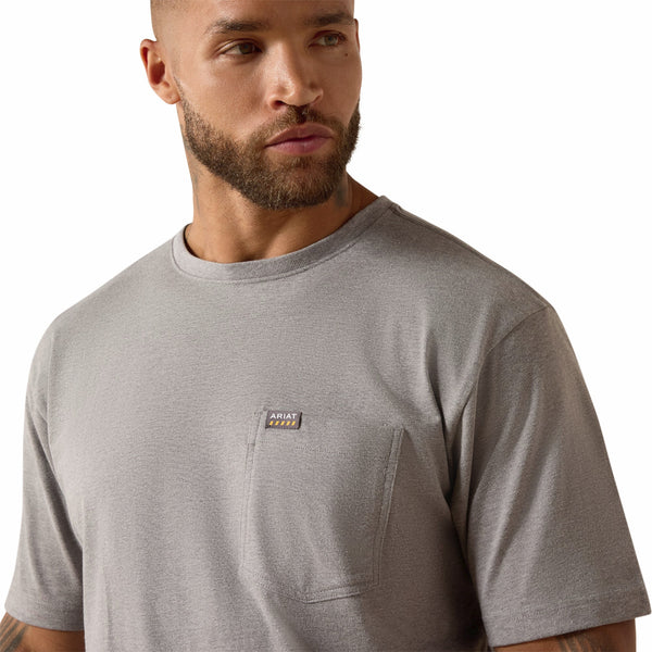 Ariat 10071340 Men's Rebar Cotton Strong Dawg Short Sleeve T-Shirt - Heather Grey