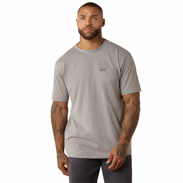Ariat 10071340 Men's Rebar Cotton Strong Dawg Short Sleeve T-Shirt - Heather Grey