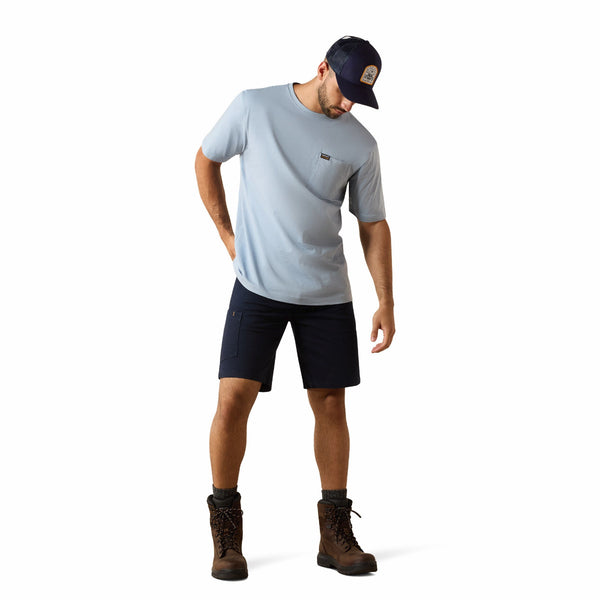 Ariat 10071364 Men's Rebar Cotton Strong Skull T-Shirt - Dusty Blue