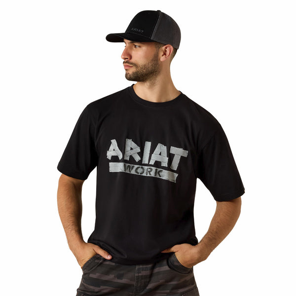 Ariat 10071366 Men's Rebar Cotton Strong Duct Logo T-Shirt - Black