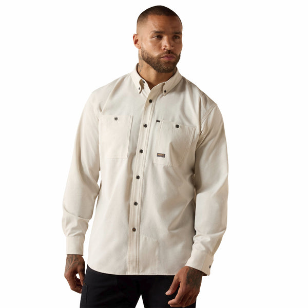 Ariat 10071371 Men's Rebar Made Tough 360 Airflow Work Shirt - Moonbeam