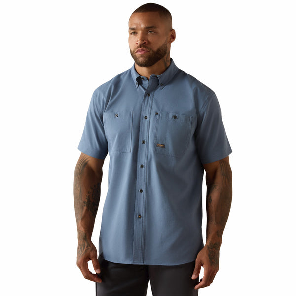 Ariat 10071440 Men's Rebar Made Tough 360 Airflow Work Shirt - Baleen Blue