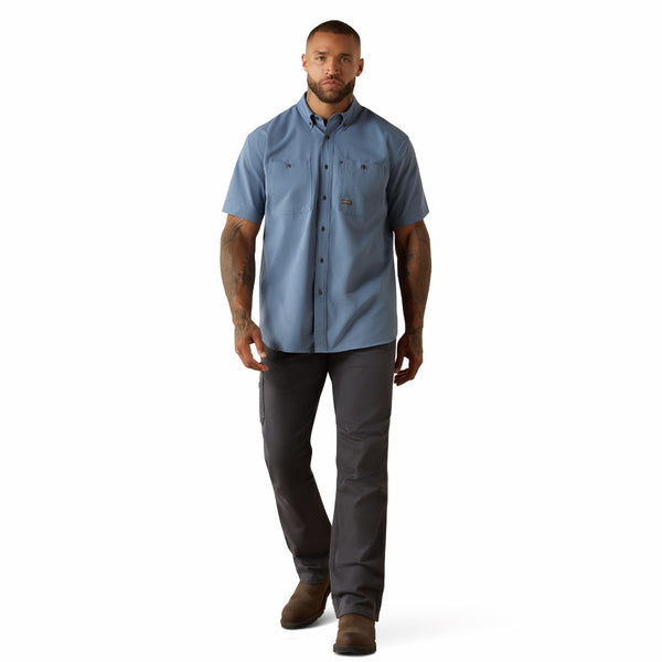 Ariat 10071440 Men's Rebar Made Tough 360 Airflow Work Shirt - Baleen Blue