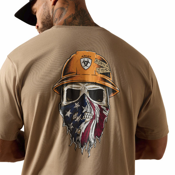 Ariat 10071506 Men's Rebar Workman Born For This T-Shirt - Greige
