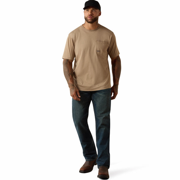 Ariat 10071506 Men's Rebar Workman Born For This T-Shirt - Greige