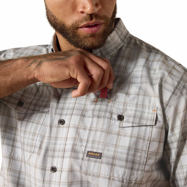 Ariat 10071545 Men's Rebar Made Touch VentTEK DuraStretch Work Shirt - Micro Chip