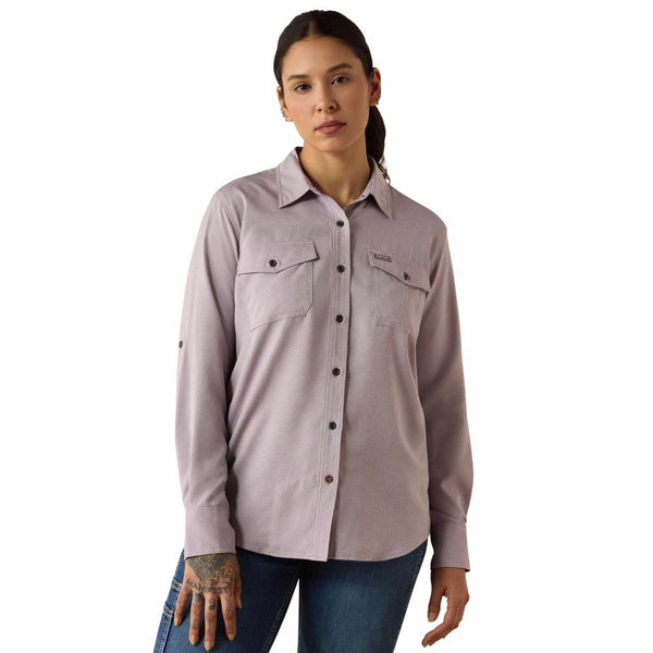 Ariat 10071568 Women's Rebar Made Tough VentTek DuraStretch Work Shirt - Purple Ash