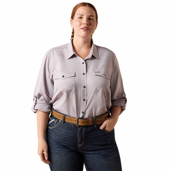 Ariat 10071568 Women's Rebar Made Tough VentTek DuraStretch Work Shirt - Purple Ash