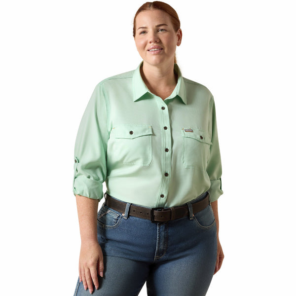 Ariat 10071570 Women's Rebar Made Tough VentTEK DuraStretch Work Shirt - Lichen
