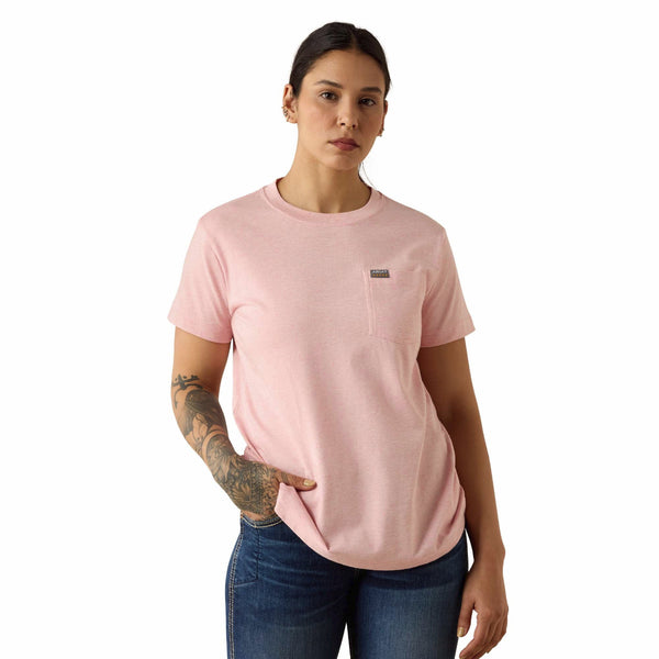 Ariat 10071626 Women's Rebar Cotton Strong Space Dyed T-Shirt - Fushion Punch