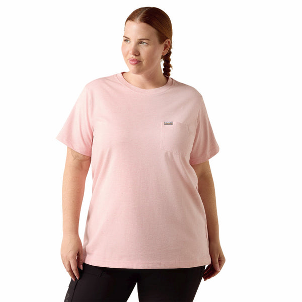 Ariat 10071626 Women's Rebar Cotton Strong Space Dyed T-Shirt - Fushion Punch