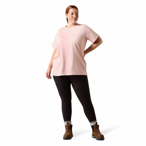 Ariat 10071626 Women's Rebar Cotton Strong Space Dyed T-Shirt - Fushion Punch