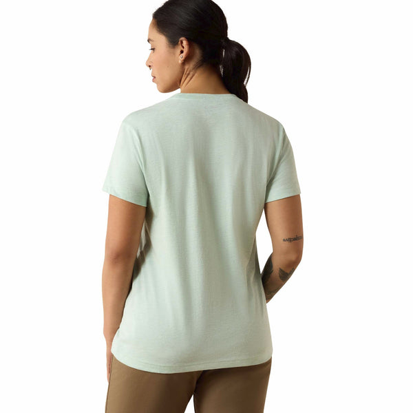 Ariat 10071627 Women's Rebar Cotton Strong Space Dyed T-Shirt - Clearly Aqua