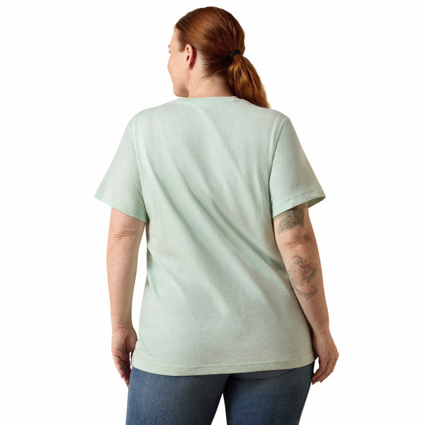 Ariat 10071627 Women's Rebar Cotton Strong Space Dyed T-Shirt - Clearly Aqua