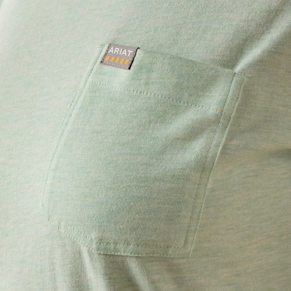Ariat 10071627 Women's Rebar Cotton Strong Space Dyed T-Shirt - Clearly Aqua