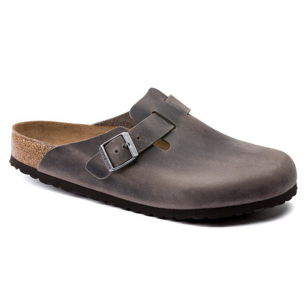Birkenstock 1013255 Boston Soft Footbed Iron Oiled Leather