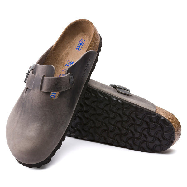 Birkenstock 1013255 Boston Soft Footbed Iron Oiled Leather