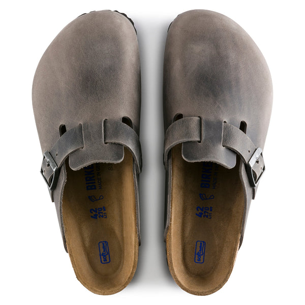 Birkenstock 1013255 Boston Soft Footbed Iron Oiled Leather