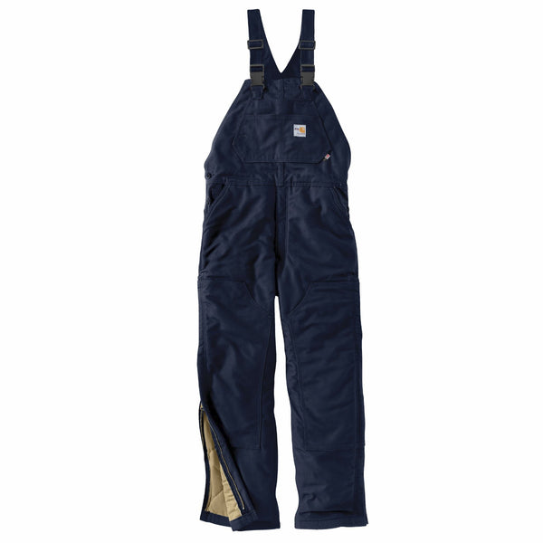 Carhartt 101626-410 Men's FR Duck Insulated Bib Overall - Dark Navy