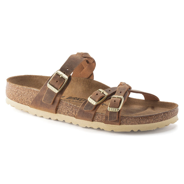 Birkenstock 1024052 Women's Franca Braid Cognac Oiled Leather